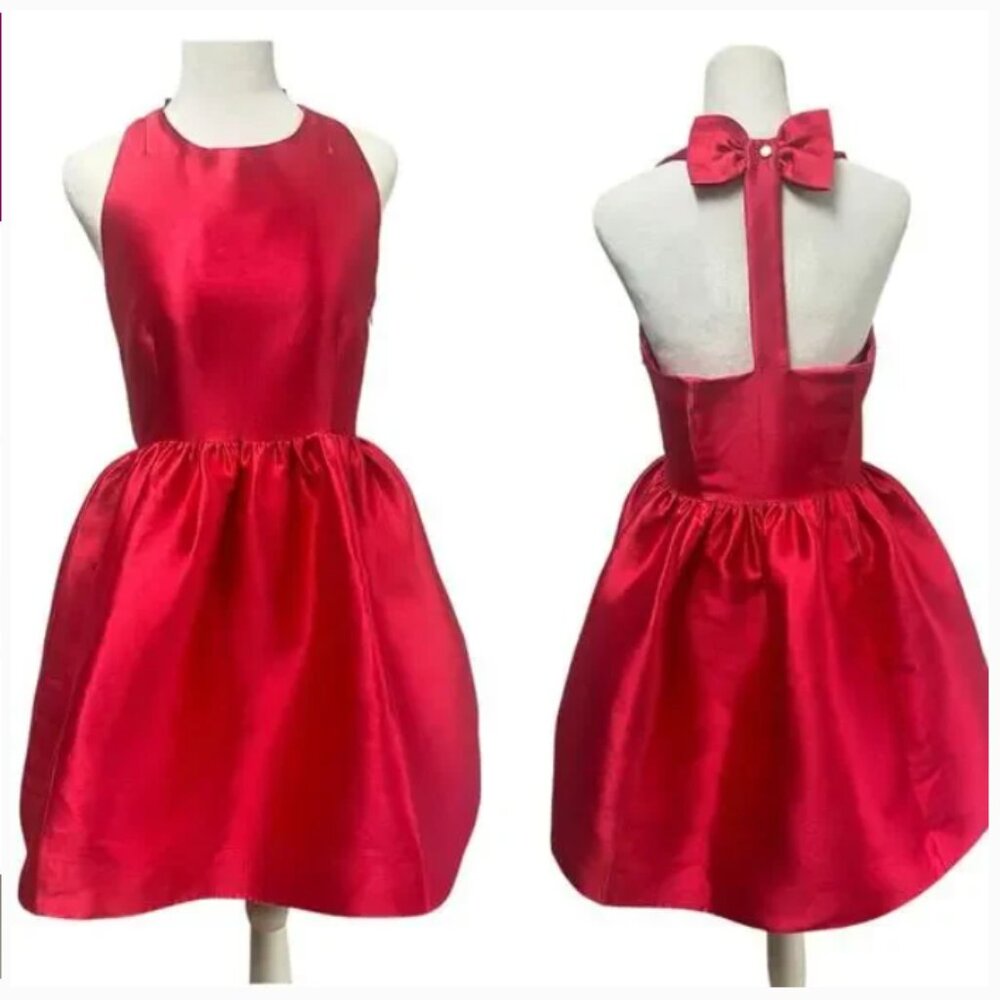 Kate Spade Red Hot Pink Bow Back Dress